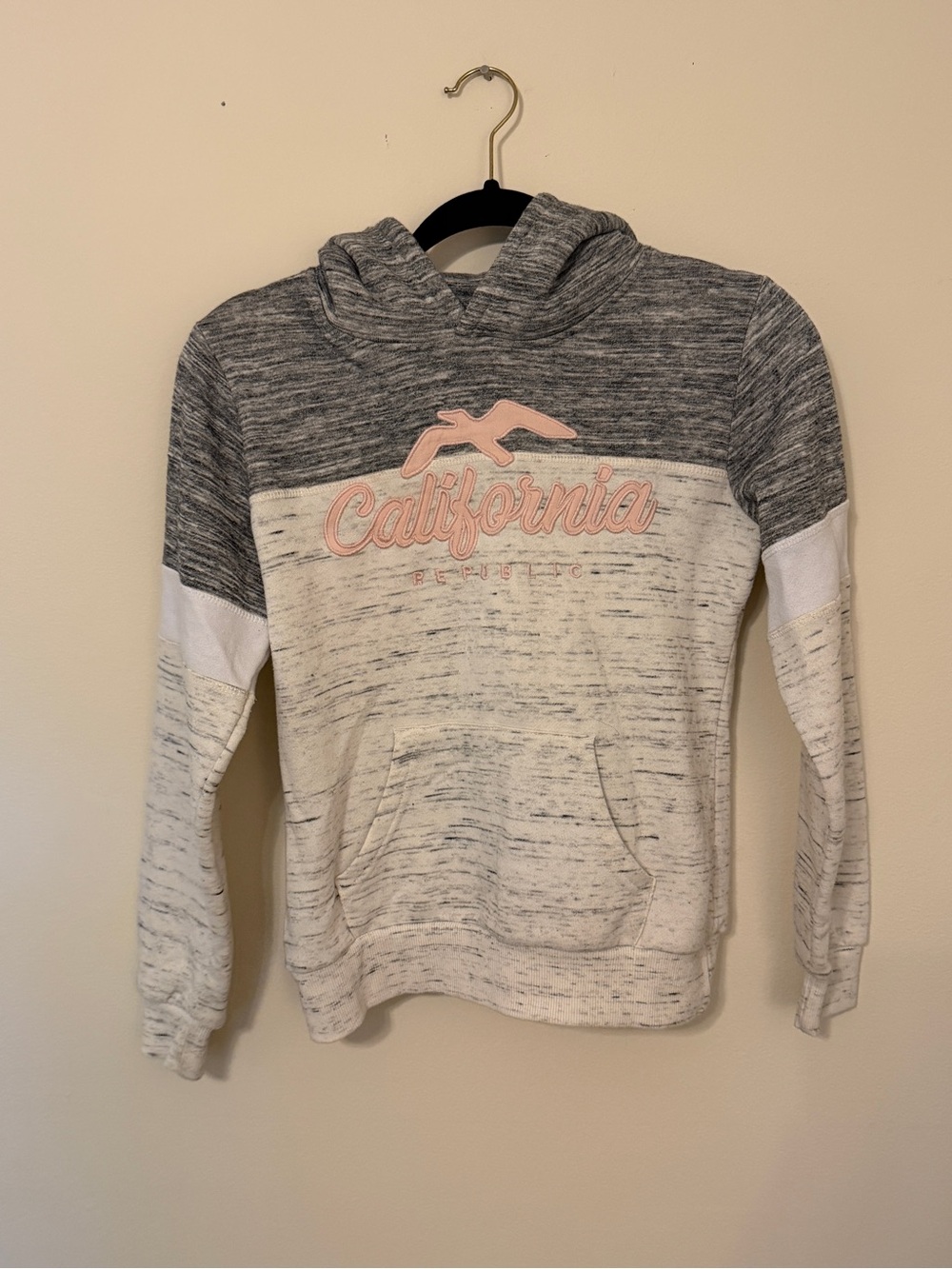 Girls Youth, Reflex California Hooded Pullover Sweatshirt - Gray & Pink